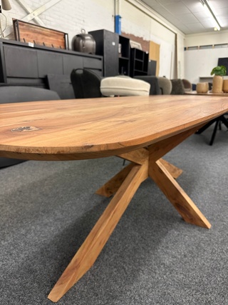 Eetkamertafel Acacia Deensovaal 240cm, Eleonora, naturel